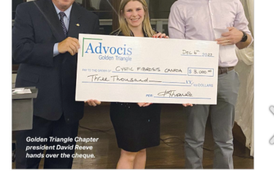 Advocis Golden Triangle Pleased to Donate to Cystic Fibrosis Canada